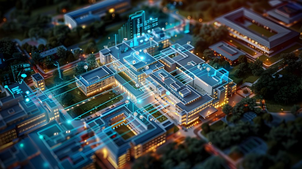 Digital Twin University Campus Tracking Energy Facilities and Student Activities for Smart Optimization